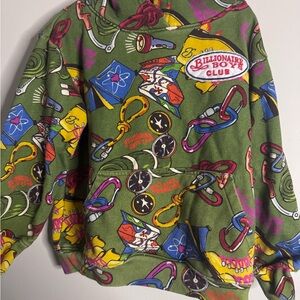 Billionaire Boys Club Olive Green Multicolor Allover Print Hoodie 5/6